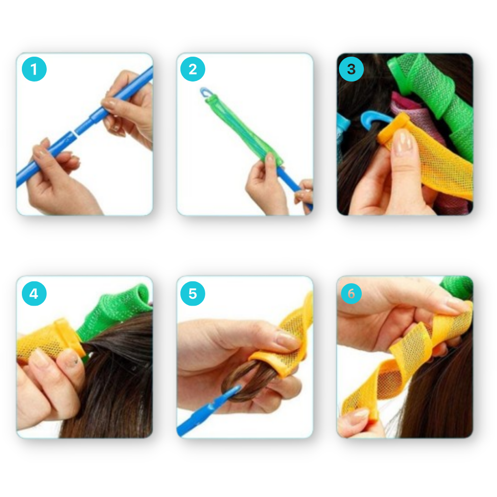 Kit de rouleaux pour boucler les cheveux sans chaleur
