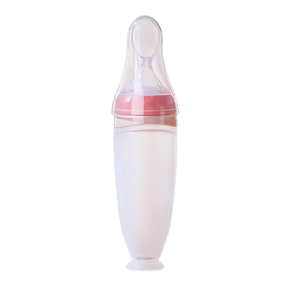 Biberons en silicone avec cuillère anti-débordement