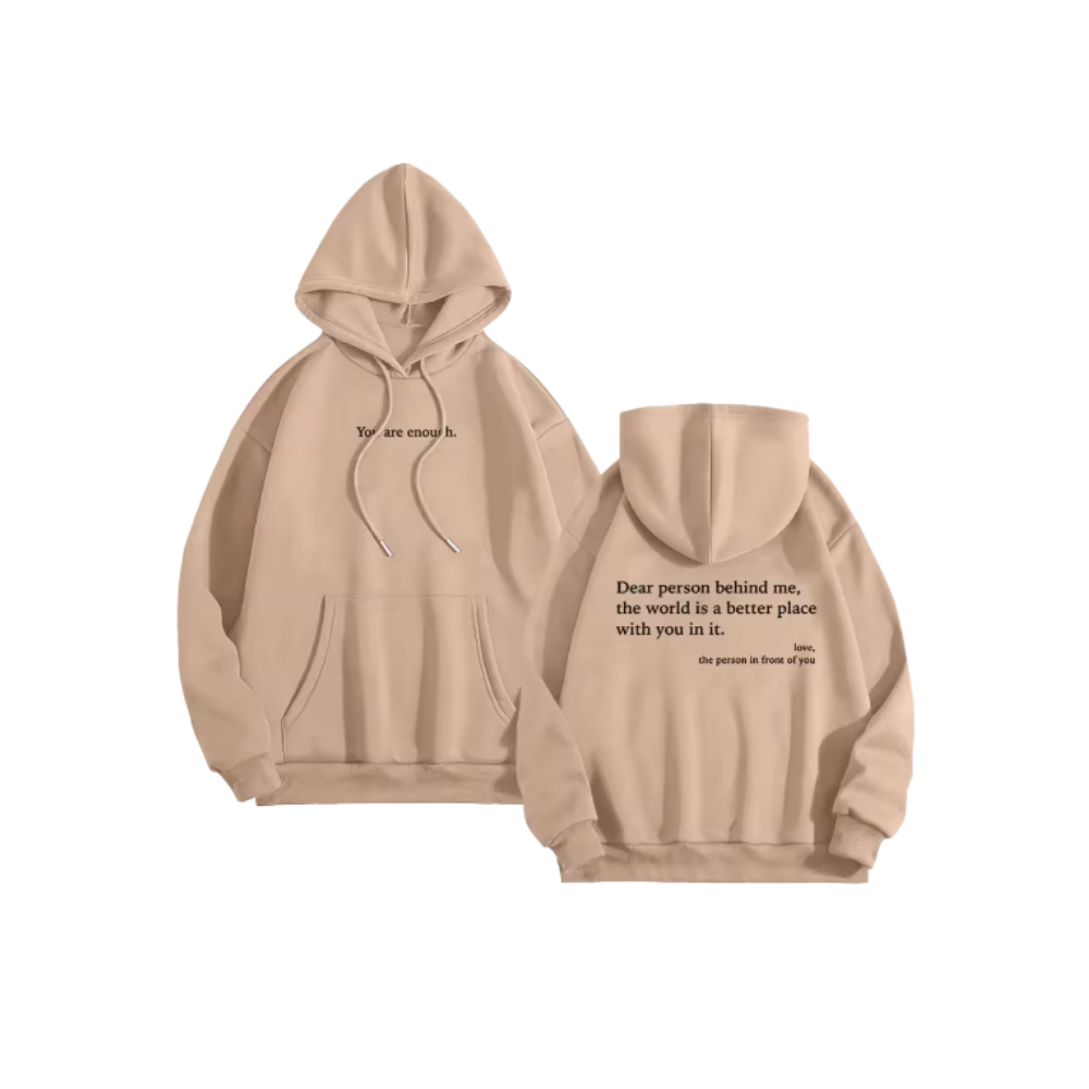 Sweat à capuche oversize pour femmes avec message motivant