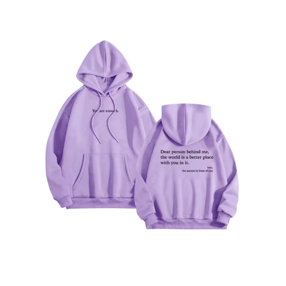 Sweat à capuche oversize pour femmes avec message motivant