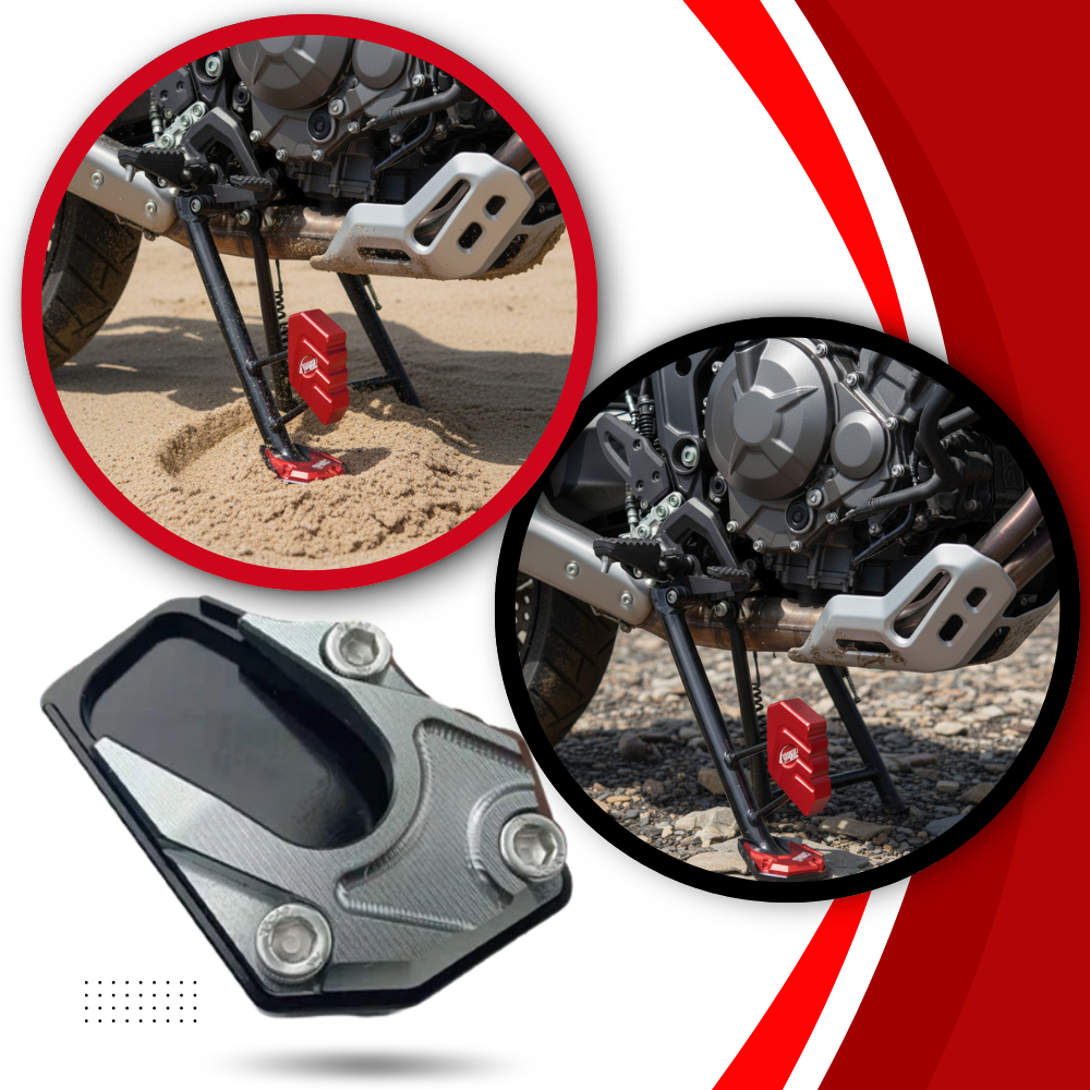 Support levier de béquille et plaque d'extension en alliage pour moto