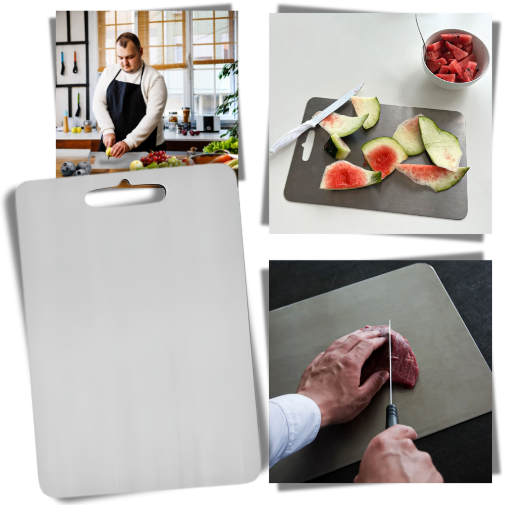 Planche à découper en titane résistante aux rayures