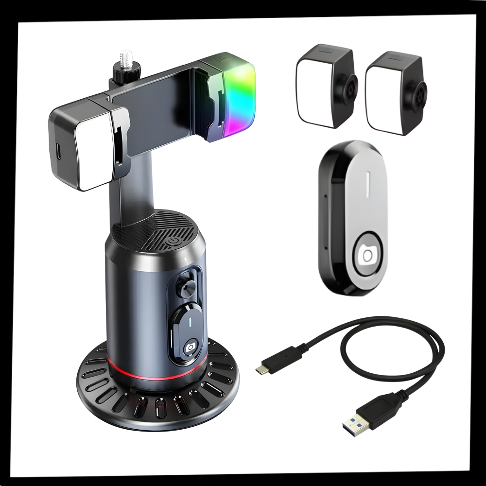 Support pour téléphone intelligent avec stabilisateur et suivi IA