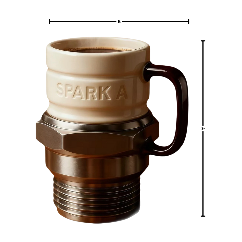 Tasse fantaisie en forme de bougie d'allumage