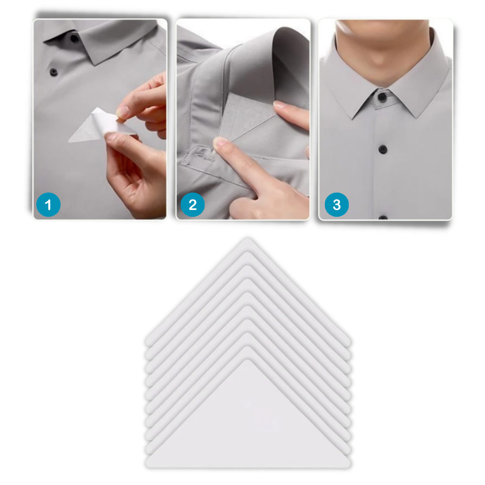 Autocollant pour col invisible et résistant au lavage