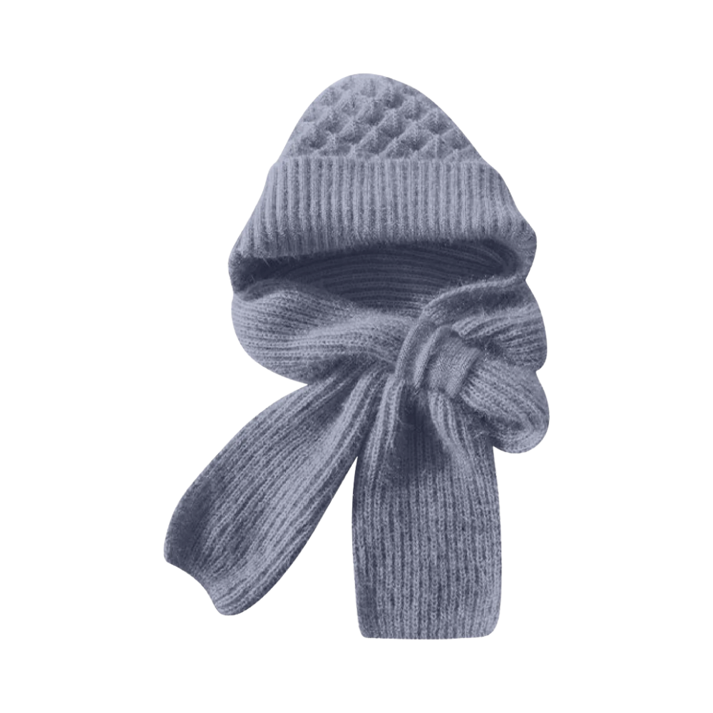 Bonnet à capuche en tricot coupe-vent avec écharpe et protège-oreilles