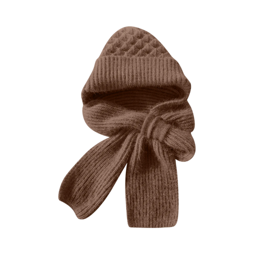 Bonnet à capuche en tricot coupe-vent avec écharpe et protège-oreilles