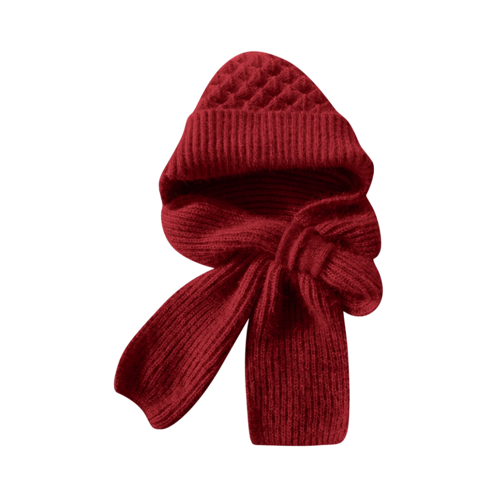 Bonnet à capuche en tricot coupe-vent avec écharpe et protège-oreilles